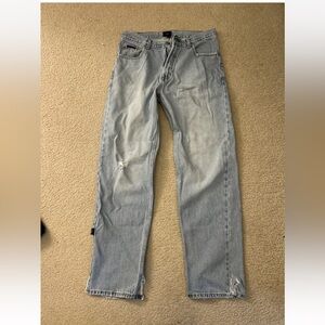 Tommy Hilfiger Straight Blue Jeans with Distressed Accents